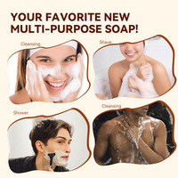 Savon Solide Artisanal à l'Huile de Ricin et Huile de Coco, Nourrissant, Riche en Mousse, Nettoyage Quotidien Visage et Corps, Idéal pour le Rasage