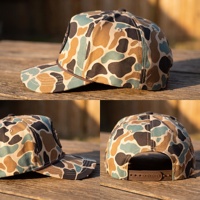 Casquette de baseball camouflage personnalisée en coton/polyester de haute qualité, 5 panneaux, impression numérique par sublimation, pour le sport et la pêche