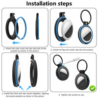 Casing Pelindung PC Keras Anti Guncangan dengan Gantungan Kunci untuk Apple AirTag, Penutup Tahan Air Anti Hilang