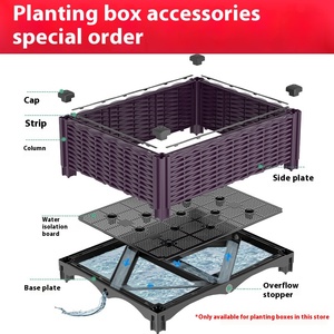 Modern Wheeled Rectangular <b>Plastic</b> Vegetable Box Family Flower Balcony Planting Accessory Factory Direct Increase - Product Image 2