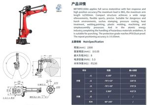 BRTIRWD1508A Longueur 1500mm Manipulateur CNC Machine de soudage TIG MIG Laser Bras robotique 6 axes Bras industriel automatique ONA - Product Image 2