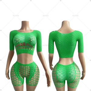 ELITES Tarrifs Included Read to Ship Rhinestones <strong>Fishnet</strong> Wholesale Sexy Performance <strong>Outfits</strong> - Product Image 4