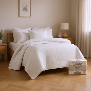 Juego de Edredón Reversible Simple Home Blanco, Tamaño Queen, 3 Piezas, Ropa de Cama de Poliéster para Todas las Temporadas - Product Image 2