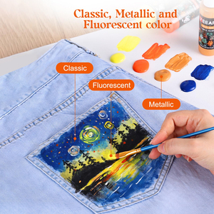 YEEART, juego de <span class=keywords><strong>pintura</strong></span> de tela de 60ML respetuoso con el medio ambiente para ropa, <span class=keywords><strong>pintura</strong></span> textil permanente para zapatos - Product Image 5