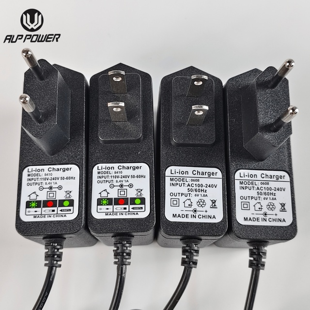 Custom 4.8W Lithium Battery Adapter With Indicator EU UK US AU Wall Power Adapter 6V 0.8A lion Lithium Battery Charger