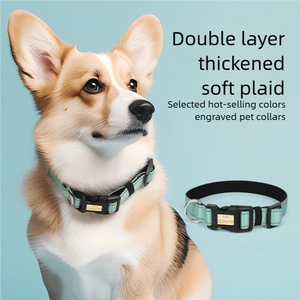 <span class=keywords><strong>Collar</strong></span> de mascota personalizado a la moda hebilla de Metal ajustable correas de nailon de <span class=keywords><strong>PVC</strong></span> <span class=keywords><strong>collar</strong></span> de perro de tela impermeable - Product Image 3