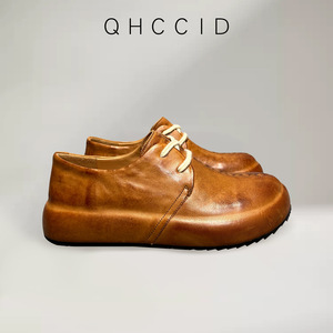Chaussures Derby en cuir véritable pour hommes Qhccid, talon bas, semelle en caoutchouc, chaussures habillées décontractées rembourrées, pour un usage quotidien - Product Image 4