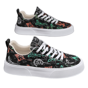 Wholesale Black Lace-up Canvas Sports Wrestling with PVC Insole Mesh Lining for Autumn Season Men's Casual Running <b>Shoes</b> - Product Image 1