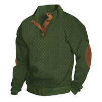 Nouveau pull d'extérieur décontracté pour hommes à manches longues tricoté col montant en gros