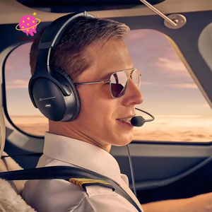 Casque circum-auriculaire ANC avec microphone, son Hi-Fi et mode double filaire/sans fil pour pilotes de l'aviation civile - Product Image 4