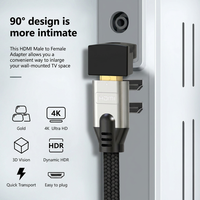 Adaptateur DisplayPort 1.2 coudé à 90 degrés, convertisseur DP mâle vers femelle vers le haut et vers le bas pour carte graphique d'hôte PC