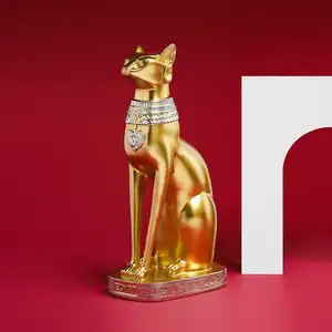 Jiayi Golden Fashion Ancient Egyptian Cat Statues Decoration Resin Handicraft Decoration