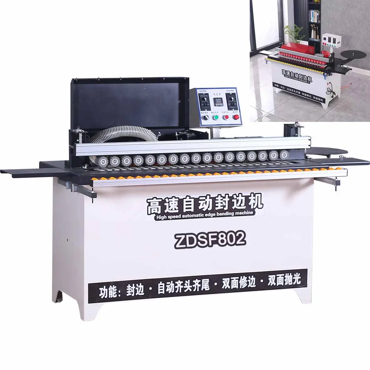 New Design ZDS802 Automatic Electric 45 Degree Portable Small Edge Bander Pvc Wood Edge Banding Machine