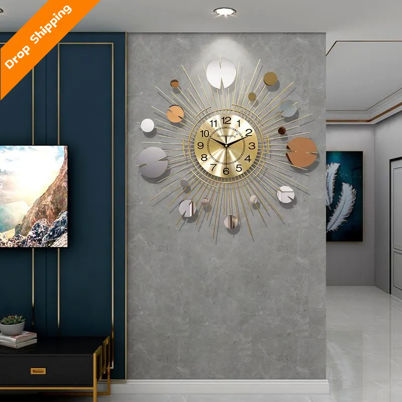 Meaning creative clock light luxury atmosphere no ticking very suitable for living room dining room kitchen wall clock