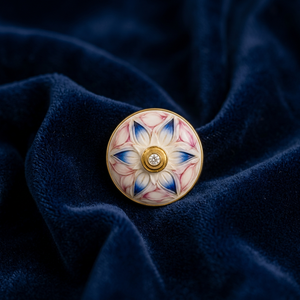 Custom Luxury Brass Shank <b>Buttons</b> White Hand Painted Enamel Floral Vine Blue Pottery Formal Party Men <b>Blazer</b> Sherwani Suit - Product Image 6