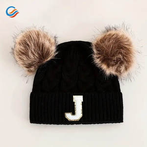 Fabrik-Bestseller Wintermützen für Mädchen, Kinder-Freizeitmützen mit Anpassbarem Logo, Gestrickte Mütze mit Gewebtem Logo aus Polyester/Baumwolle, Geeignet für Skifahren - Product Image 4