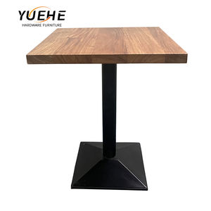 Sử Dụng Thương Mại Bằng Gỗ Nhà Hàng Cafe Bảng Vuông Óc Chó Gỗ Top Kim Loại Cơ Sở Bảng Vuông Cho Quán Cà Phê Nhà Hàng - Product Image 2