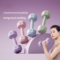 Haltères écologiques pour femmes, hommes et enfants - Équipement de fitness à domicile, design hexagonal recouvert, entraînement des muscles des bras et yoga, paire