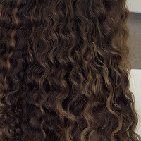 Perruques en cheveux humains vierges vietnamiens pas chères, couleur mèches, ondulées, avec nœuds blanchis, sans colle, pour femmes noires