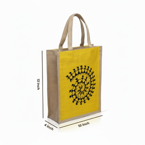 Bolsa de compras de arpillera de yute ecológica impresa y teñida con cinta de cincha ASA cremallera superior y bolsillo interior-excelente valor - Product Image 1
