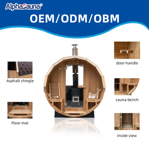 Bán Buôn Phổ Biến Canada Hemlock Ngoài Trời Tắm Hơi Thùng Gỗ Phòng Tắm Hơi Đốt Gỗ Tuyết Tùng Đỏ Xách Tay Phòng Tắm Hơi Hơi Với Giá Thấp - Product Image 4