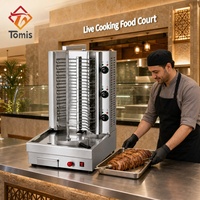 Machine à kebab électrique et à gaz commerciale en acier inoxydable, gril vertical pour shawarma, pour restaurant moyen-oriental