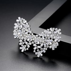 Nouveau luxe mariée mariage papillon épingles à cheveux mode dames clair Zircon Barrette femmes étincelant élégant pince à cheveux tête bijoux - Product Image 1