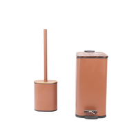 Nouvel ensemble brosse WC 2025 en bambou durable et anti-goutte avec support, brosse WC en silicone à long manche
