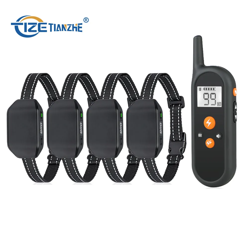 Tize-Collar de adiestramiento para perros 4, dispositivo recargable con control remoto de 300M, con pantalla Led