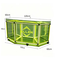 Table de bar mobile lumineuse en acrylique pour bar à domicile moderne et hôtel, avec couleur personnalisée et design multifonctionnel