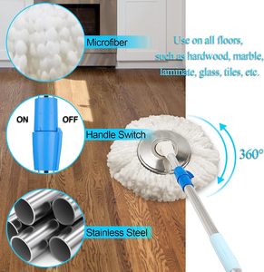 360 Spin <b>Magic</b> Mop With Cleaning Mop and Stainless Twisted Pole Mop - Product Image 3