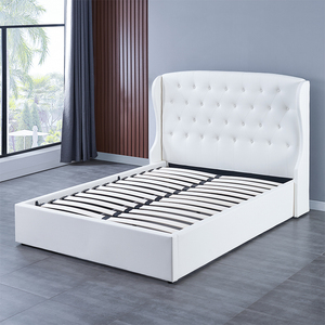 Cama Tapizada de Estilo Europeo con Almacenamiento, Tamaño Queen/King/Full, Camas Tapizadas Cómodas para Hoteles y Apartamentos - Product Image 3