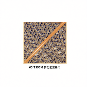 Foulard triangolare 60x135 cm, scialle etnico fantasia per donna, uso quotidiano invernale, chiffon poliestere stampa digitale - Product Image 3