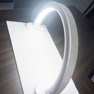 Lampe demi-lune de bureau à LED avec logo personnalisé gratuit Nail Artist Rhinestones Desktop Arch Ring Led Diamond Lamp Half Moon Light