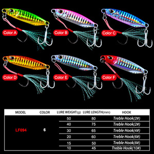 Leurre de pêche <span class=keywords><strong>Horizon</strong></span> Metal Jig 10g 15g 20g 30g 40g 50g avec hameçons assistés pour jigging, leurre de pêche en mer à lancer lent - Product Image 3