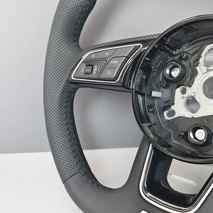 Volant chauffant haute performance en carbone brillant, Alcantara et bois, avec poignées ergonomiques, compatible <span class=keywords><strong>Audi</strong></span> TT TTRS R8 SQ RSQ <span class=keywords><strong>E</strong></span>-<span class=keywords><strong>Tron</strong></span> <span class=keywords><strong>GT</strong></span> - Product Image 4