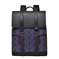 Sac à dos pour ordinateur portable 14 pouces imperméable pour homme, décontracté, professionnel et de voyage, avec éclairage arrière, matériau principal PU