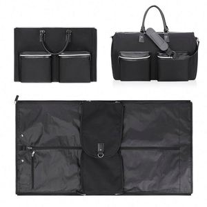 Bolsa de viaje tipo maleta colgante para trajes, bolsa de lona convertible para ropa, fábrica BSCI - Product Image 4