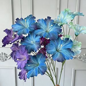 Fleurs artificielles <span class=keywords><strong>Zhu</strong></span> <span class=keywords><strong>Jin</strong></span> Hua modernes en soie imprimées en 3D, motif volubilis, pour décorations de mariage et présentations événementielles – Souples et sur pied - Product Image 1