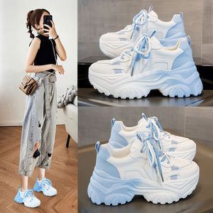 Verano blanco con cordones suela gruesa para correr deportes casuales pequeñas explosiones zapatos de <span class=keywords><strong>mujer</strong></span> Torre 2025 primavera otoño nuevo - Product Image 3