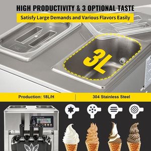 Best Price Commercial Soft Ice <b>Maker</b> Machine 3 Flavors High Productivity Serves Milk Chocolate Water <b>Yogurt</b> for Brand - Product Image 5