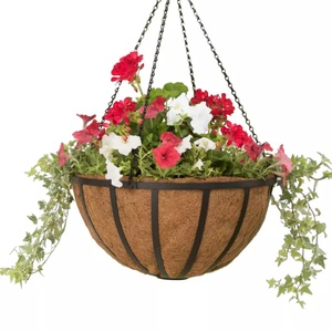 Jardinière suspendue en métal, pot à fleurs en coco, en fibre de coco - Product Image 3