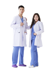 Chaqueta blanca de ajuste clásico de manga larga con logotipo personalizado para médico, uniforme de hospital simulado, chaquetas médicas de enfermería para mujer - Product Image 6