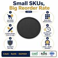 Ensemble de sous-verres personnalisés en caoutchouc naturel, sous-verres en gros avec logo, sous-verres de forme personnalisée, durables, antidérapants, OEM, vente en gros aux États-Unis
