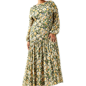 Robe longue d'été sur mesure pour <span class=keywords><strong>femme</strong></span>, élégante, imprimé floral fait main, décontractée, <span class=keywords><strong>grande</strong></span> <span class=keywords><strong>taille</strong></span>, pour les fêtes - Product Image 4