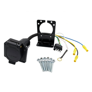 4 Pin To 7 Pin Trailer Adapter Plug With Bracket - Waterproof Connector For RV Towing 6-24V