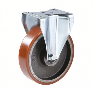 ล้อพร้อมแกนเหล็กหล่อ แผ่นรองรับแบบยึดติด ลูกกลิ้งยางแบบหนัก - Product Image 2