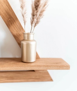 소박한 삼각형 기하학적 플로팅 선반 수제 오크 나무 벽 장식 홈 장식 디스플레이 선반 욕실 삼각형 선반 - Product Image 3