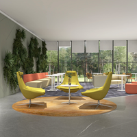 Fauteuil de salon pivotant moderne à dossier haut Grands Furniture, rembourré en tissu, ergonomique, pour la maison, le bureau, la salle de sport, le hall d'accueil