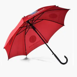 Red long handle advertising umbrella printing logo curved business golf straight Umbrella manufacturer